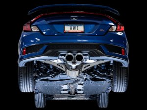 Honda Civic Si Performance Exhaust - Rear - AWE Tuning - Cat Back, Touring Edition, Dual Tips - Chrome Silver - `16-`27